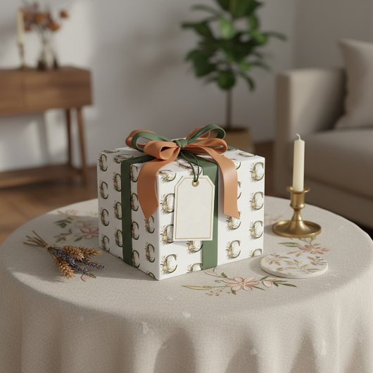 Eleganter Blumenbrief C Geschenkpapier