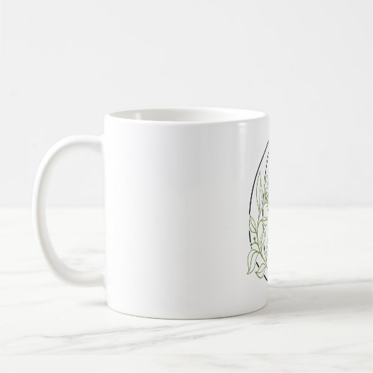 Eleganter Blumenbrief C - Minimalistischer botanis Kaffeetasse (Links)