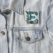Eleganter Blumenbrief E mit Schmetterlingen Button (Beispiel)