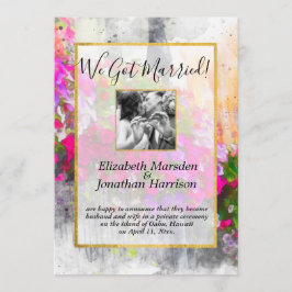 Eleganter Blumenchic Wir Got Verheiratete Ankündig Ankündigung