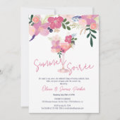 Eleganter Blumencocktail Hand Drawn Summer Soirée Einladung (Vorderseite)