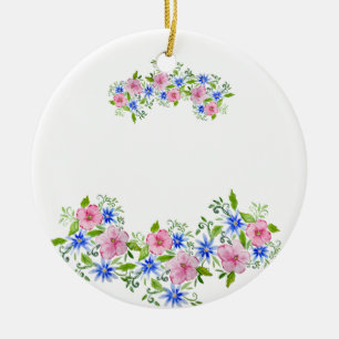 Eleganter Blumencoffe Keramik Ornament