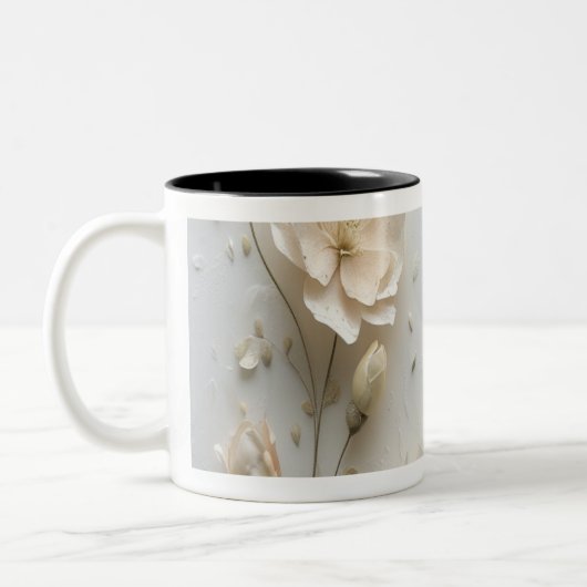 Eleganter Blumencoffee Cup Zweifarbige Tasse (Links)