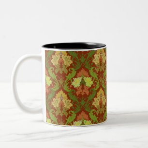 Eleganter Blumendamast Zweifarbige Tasse