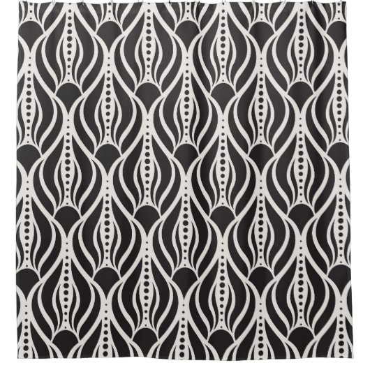 Eleganter Blumendampfer, nahtloser Jugendstil-Patt Duschvorhang (Vorderseite)