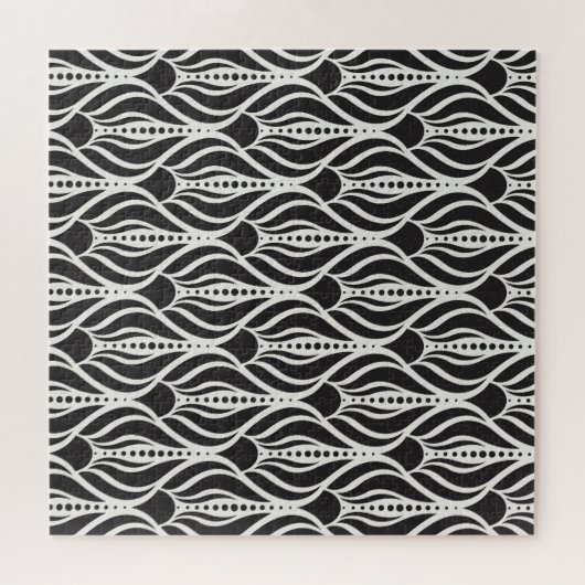 Eleganter Blumendampfer, nahtloser Jugendstil-Patt Puzzle (Horizontal)