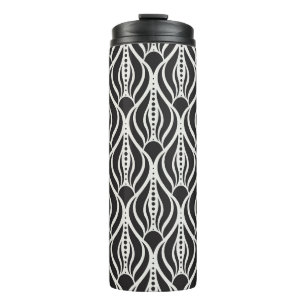 Eleganter Blumendampfer, nahtloser Jugendstil-Patt Thermosbecher