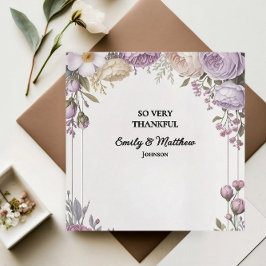 Eleganter Blumendesigner Dankeschön Karte