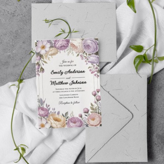 Eleganter Blumendesigner zum Hochzeitsempfang Einladung