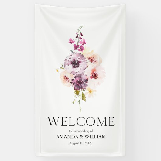 Eleganter Blumenempfang Banner (Vertikal)