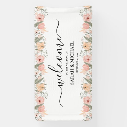 Eleganter Blumenempfang Banner (Vertikal)