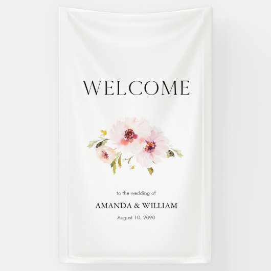 Eleganter Blumenempfang Banner (Vertikal)