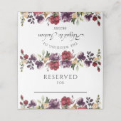 Eleganter Blumenempfang reserviert Tabelle Platzkarte (Außenseite Aufgefaltet)