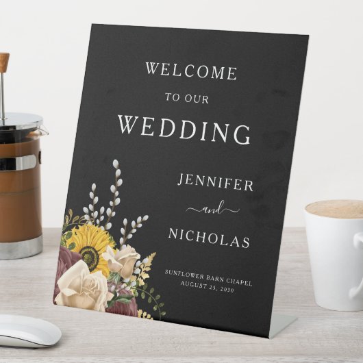 Eleganter Blumenempfang Sockelschild (In Situ)