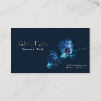 Eleganter Blumenfloristen-dunkelblaue Visitenkarte