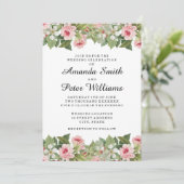 Eleganter Blumenfrühling / Sommerhochzeit Einladung (Stehend Vorderseite)