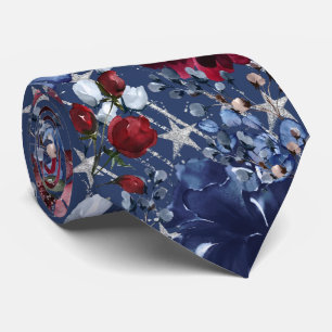 Eleganter Blumengarten 4. Juli Sternenfunkeln Krawatte