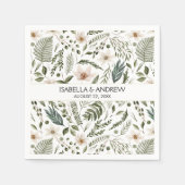 Eleganter Blumengarten Blumen Botanisches Muster Serviette (Vorderseite)