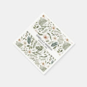 Eleganter Blumengarten Blumen Botanisches Muster Serviette (Ecke)