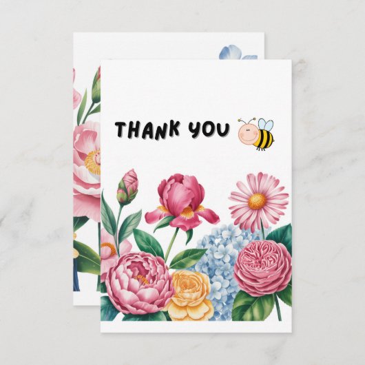Eleganter Blumengarten Dankeschön Karte (Vorne/Hinten)
