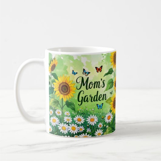 Eleganter Blumengarten der Blume Mama Kaffeetasse (Links)