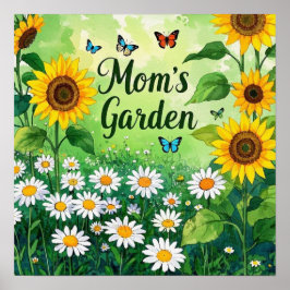 Eleganter Blumengarten der Blume Mama Poster