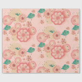 Eleganter Blumengarten Geschenkpapier (Flach)