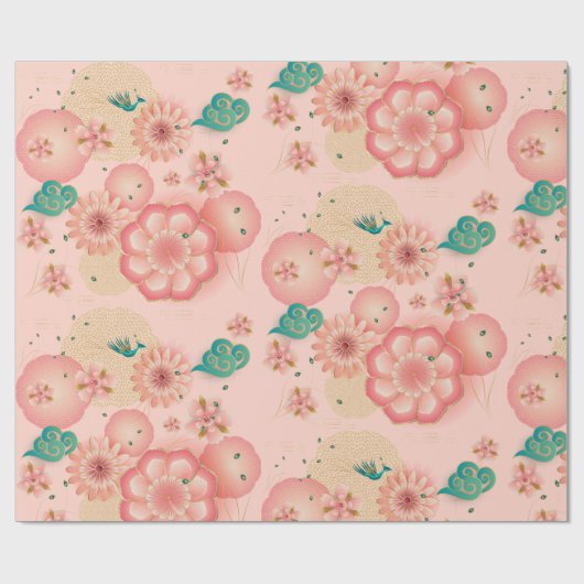 Eleganter Blumengarten Geschenkpapier (Flach)