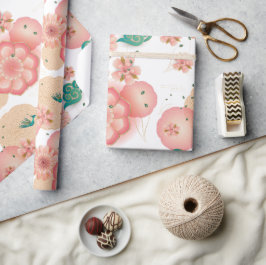 Eleganter Blumengarten Geschenkpapier