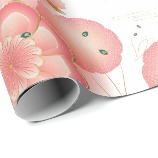 Eleganter Blumengarten Geschenkpapier (Rolleneckpunkt)