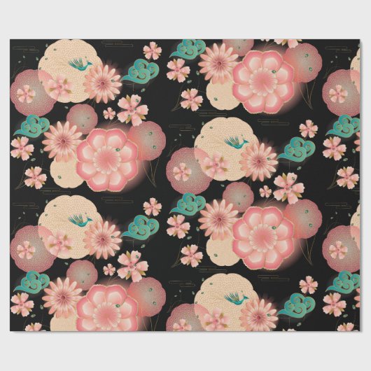Eleganter Blumengarten Geschenkpapier (Flach)