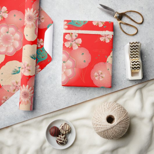 Eleganter Blumengarten Geschenkpapier (Kunsthandwerk)