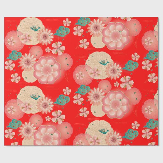 Eleganter Blumengarten Geschenkpapier (Flach)