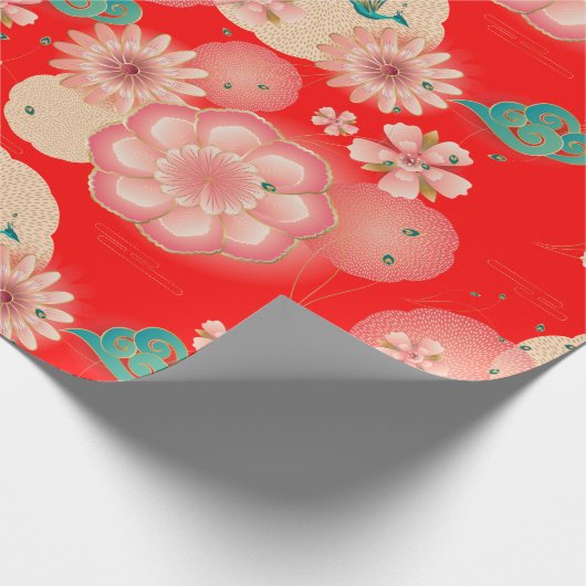 Eleganter Blumengarten Geschenkpapier (Ecke)