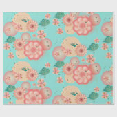 Eleganter Blumengarten Geschenkpapier (Flach)
