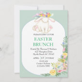 Eleganter Blumengarten Grüne Osterfeier Einladung (Vorderseite)