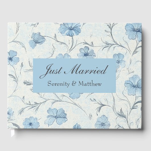 Eleganter Blumengarten Hochzeit Gästebuch (Vorderseite)