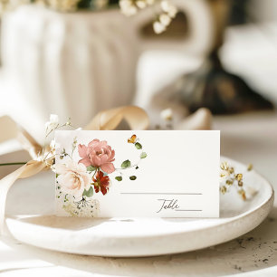Eleganter Blumengarten Hochzeit Platzkarte