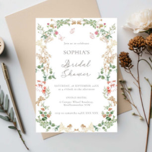 Eleganter Blumengarten Hochzeitsshower mit florale Einladung
