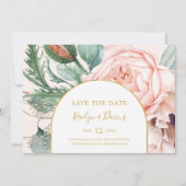 Eleganter Blumengarten | Horizontal pastel Save The Date (Vorderseite)