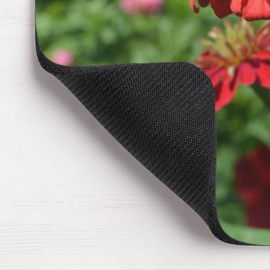 Eleganter Blumengarten in Rot-Orange Mousepad (Ecke)
