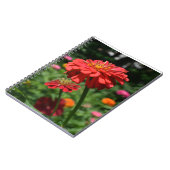 Eleganter Blumengarten in Rot-Orange Notizblock (Linke Seite)