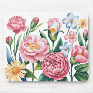 Eleganter Blumengarten Mousepad