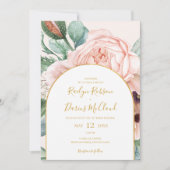 Eleganter Blumengarten | Pastel Arch Lässig Weddin Einladung (Vorderseite)