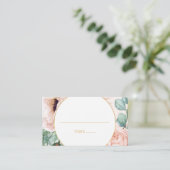 Eleganter Blumengarten | Pastel Flat Wedding Platzkarte (Stehend Vorderseite)