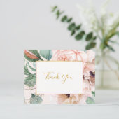 Eleganter Blumengarten | Pastel Vielen Dank Postkarte (Stehend Vorderseite)
