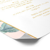 Eleganter Blumengarten | Pastel Wedding Drinks Men Poster (Ecke)