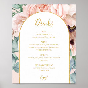 Eleganter Blumengarten Pastel Wedding Drinks Men Poster