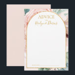 Eleganter Blumengarten | Pastel Wedding Hinweiskarte<br><div class="desc">Dieser elegante, blühende Garten | Pastel Hochzeitsratenkarte ist perfekt für Ihre boho, rosa Frühling botanische Hochzeit. Das Design zeichnet sich durch einen vergoldeten Rahmen aus, begleitet von einer schlichten Champagner-Rose in Aquarellfarben, einer minimalistisch grünen Eukalyptusgrün und einer modernen, neutralen, korallenförmigen Mohnblüte-Wildblume. Das Design ist luxuriös und ideal für eine klassische,...</div>