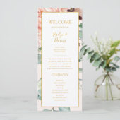 Eleganter Blumengarten | Pastel Wedding Programm (Stehend Vorderseite)